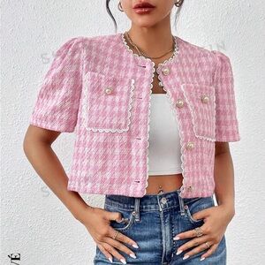 Checkered Tweed Blazer